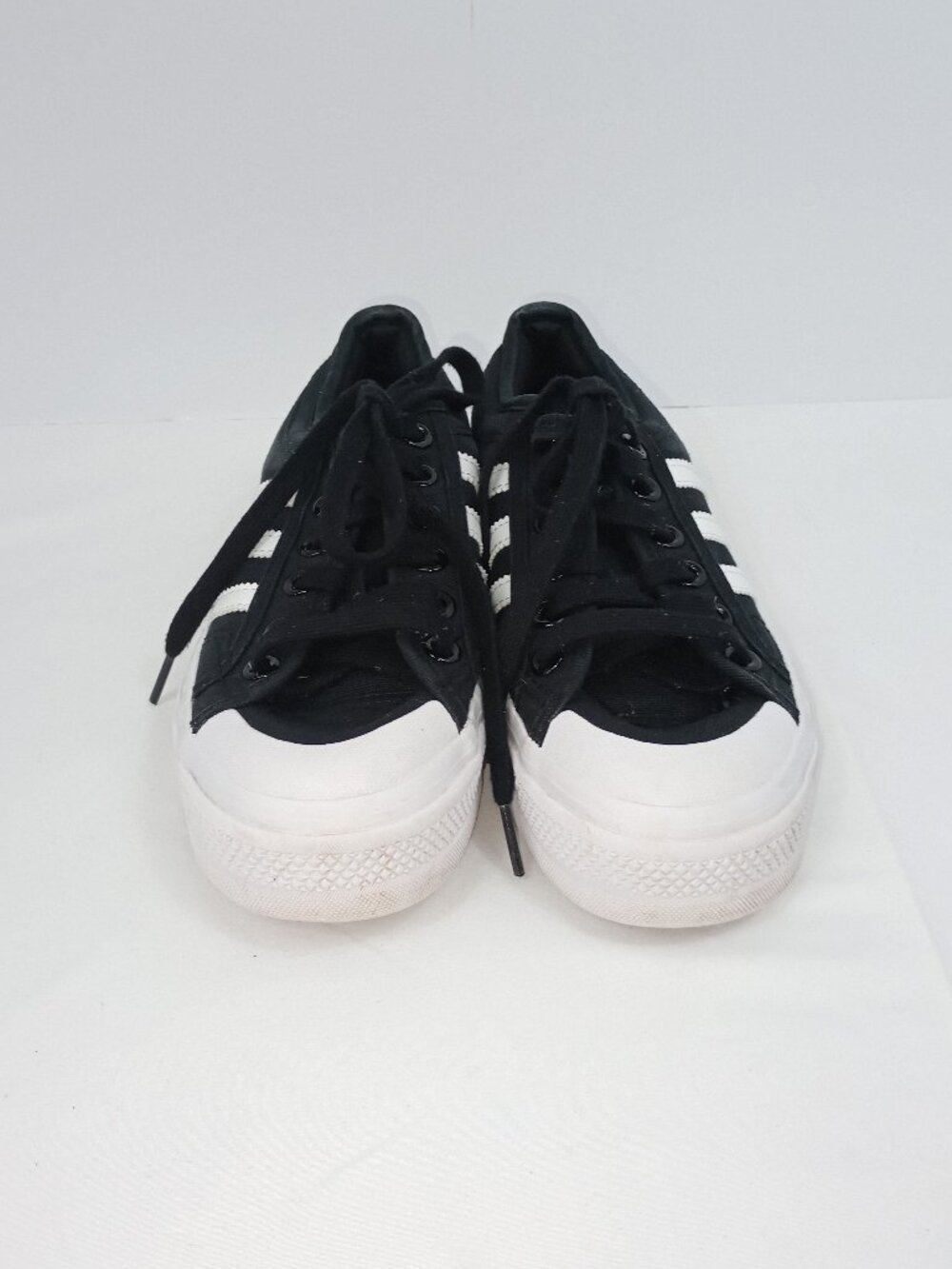 Adidas Nizza Platform Sneakers Black White Size 7 Low Top Canvas